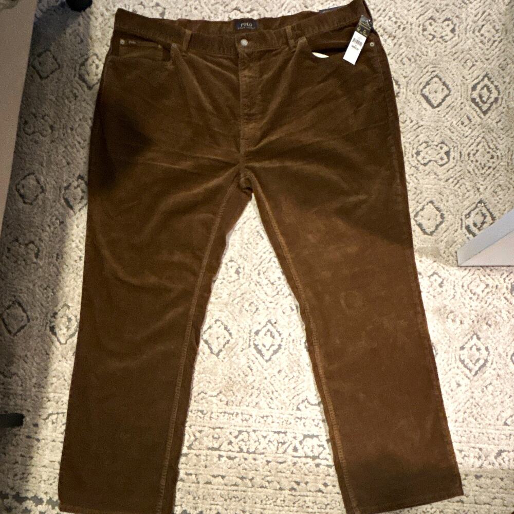 Polo Ralph Lauren Brown Corduroy Stretch Classic Fit Straight Leg Pants 46B 32